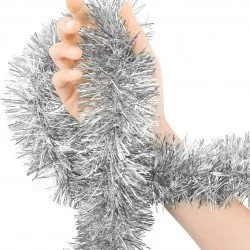 Parti İçin Sim Süs 2 Metre Uzunluk 6 cm Genişlik Gümüş Renk İthal