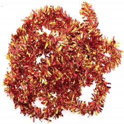 Kırmızı Altın Renk 4 cm Genişlik Garland Çift Renk Sim Süs 180 cm Kırmızı Altın Renk 4 cm Genişlik Garland Çift Renk Sim Süs 180 cm