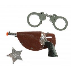 Gösteriler İçin Kovboy Sheriff Tabancası Kelepçesi ve Rozet Kostüm Seti 3 Parça Gösteriler İçin Kovboy Sheriff Tabancası Kelepçesi ve Rozet Kostüm Seti 3 Parça