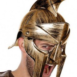 Gladyatör Savaş Kaskı Miğferi İnce Başlık Altın Renk