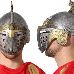 Gümüş Üzeri Altın Renk Oynar Başlıklı Romalı Bizans Kaskı Miğferi 25x20 cm Gümüş Üzeri Altın Renk Oynar Başlıklı Romalı Bizans Kaskı Miğferi 25x20 cm