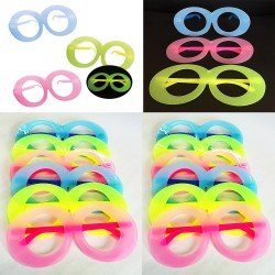 Fosforlu Oval Model Glow Parti Gözlüğü Karanlıkta Yanan Gözlükler 12 Adet Fosforlu Oval Model Glow Parti Gözlüğü Karanlıkta Yanan Gözlükler 12 Adet