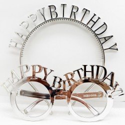 Happy Birthday Yazılı Taç ve Happy Birthday Yazılı Gözlük Seti Gümüş Renk Happy Birthday Yazılı Taç ve Happy Birthday Yazılı Gözlük Seti Gümüş Renk