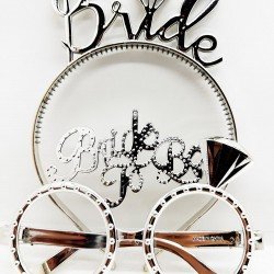 Bride Yazılı Taç ve Bride To Be Yazılı Gözlük Seti Gümüş Renk  Bride Yazılı Taç ve Bride To Be Yazılı Gözlük Seti Gümüş Renk