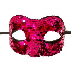 Fuşya Renk Payetli Pullu Parti Maskesi Balo Venedik Fuşya Renk Payetli Pullu Parti Maskesi Balo Venedik