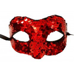 Kırmızı Renk Payetli Pullu Parti Maskesi Balo Venedik Kırmızı Renk Payetli Pullu Parti Maskesi Balo Venedik