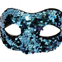 Mavi Renk Payetli Pullu Parti Maskesi Balo Venedik Mavi Renk Payetli Pullu Parti Maskesi Balo Venedik