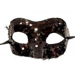 Siyah Renk Payetli Pullu Parti Maskesi Balo Venedik Siyah Renk Payetli Pullu Parti Maskesi Balo Venedik