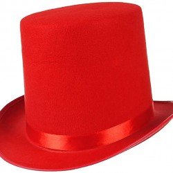 Yetişkinler İçin Kırmızı Renk Ringmaster Sihirbaz Şapkası Fötr Şapka 15 cm Yetişkinler İçin Kırmızı Renk Ringmaster Sihirbaz Şapkası Fötr Şapka 15 cm