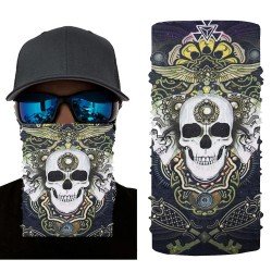 Siyah Renk Üzeri Likralı Beyaz Kafatası Kuru Kafa Baskılı Baf Buff Bandana 28x45 cm Siyah Renk Üzeri Likralı Beyaz Kafatası Kuru Kafa Baskılı Baf Buff Bandana 28x45 cm