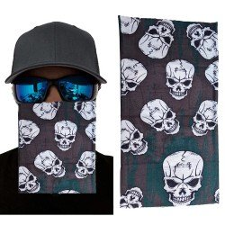 Kahve Yeşil Renk Üzeri Likralı Çoklu Kafatası Baskılı Baf Buff Bandana 25x48 cm Kahve Yeşil Renk Üzeri Likralı Çoklu Kafatası Baskılı Baf Buff Bandana 25x48 cm
