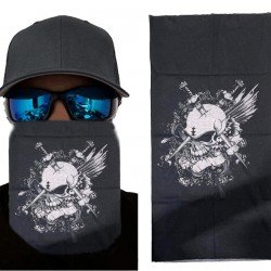 Siyah Renk Üzeri Likralı Beyaz Kafatası Kuru Kafa Baskılı Baf Buff Bandana 25x48 cm Siyah Renk Üzeri Likralı Beyaz Kafatası Kuru Kafa Baskılı Baf Buff Bandana 25x48 cm