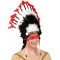 Beyaz Tüylü Siyah Kırmızı Büyük Hintli Kızılderili Başlığı