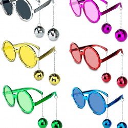 Sallanan Disko Top Küpeli Gözlük Retro Hawaii 5 Renk 6 Adet Sallanan Disko Top Küpeli Gözlük Retro Hawaii 5 Renk 6 Adet