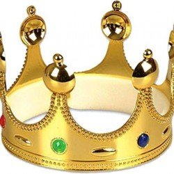 Plastik Kral Tacı Altın Renk Yetişkin Boy 55 cm