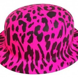 Plastik Neon Desenli UV Işık Parti Şapkası Pembe 1 Adet