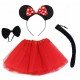 Minnie Mouse Kostüm Seti Etek Taç Kuyruk Papyon Gösteri Seti