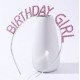 Pembe Renk Kristal Taşlı Parlak Birthday Girl Yazılı Taç 16x17 cm