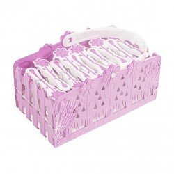 Papatya Desenli Sepet ve 20 Adet Mandal Seti