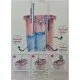 3 Bölmeli Kovalı Portatif Saplı Mikrofiber Bezli Tablet Mop Spin Temizlik Seti 14 Lt