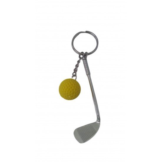Gerçekçi Golf Tasarımlı Şık Anahtarlık Kolye Çanta Süsü Golf Keychain - Sarı Renk