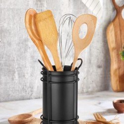 Tezgah Üstü Standlı Dekoratif Siyah Metal Kaşıklık