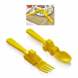 Figürlü Mama Çatal Kaşık Seti - Sarı