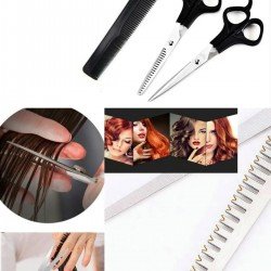 Çelik - Berber - Kuaför Traş Seti - Kuaför Makası - Ara Makas - Tarak