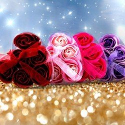 Kalp Kutulu Gül Şeklinde Sabun