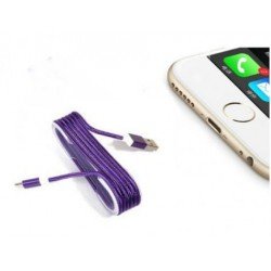 iPhone Örgü Şeklinde Renkli Çelik Şarj Data Kablosu - Mor iPhone Örgü Şeklinde Renkli Çelik Şarj Data Kablosu - Mor