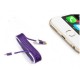 iPhone Örgü Şeklinde Renkli Çelik Şarj Data Kablosu - Mor