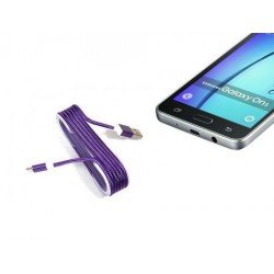 Android Örgü Şeklinde Renkli Çelik Şarj Data Kablosu - Mor Android Örgü Şeklinde Renkli Çelik Şarj Data Kablosu - Mor