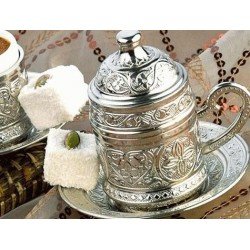 Osmanlı Motifli Kahve Fincanı - Gümüş Osmanlı Motifli Kahve Fincanı - Gümüş