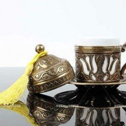 Osmanlı Motifli Kahve Fincanı - Sarı Osmanlı Motifli Kahve Fincanı - Sarı