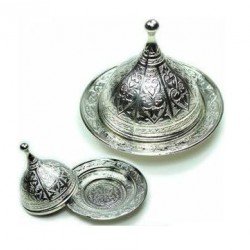 Osmanlı Motifli Lokumluk Büyük - Gümüş