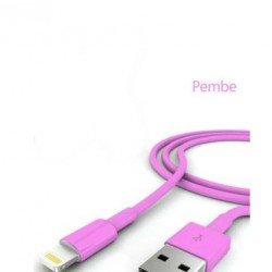 iPhone Şarj Data Kablosu - Pembe