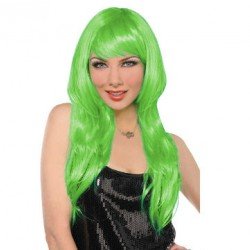Uzun Peruk Saç - Yeşil