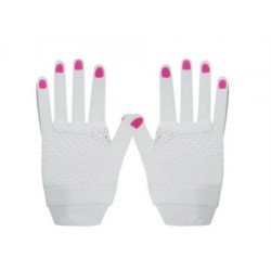 Kısa Fosforlu File Eldiven - Beyaz Kısa Fosforlu File Eldiven - Beyaz