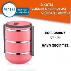 Sefer Tası Yemek Termosu Saklama Kabı Termosu 3lü - ÇELİK Sefer Tası Yemek Termosu Saklama Kabı Termosu 3lü - ÇELİK