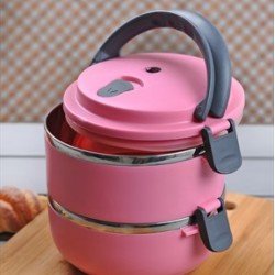 Sefer Tası Yemek Termosu Saklama Kabı Termosu 2li - ÇELİK Pembe Sefer Tası Yemek Termosu Saklama Kabı Termosu 2li - ÇELİK Pembe