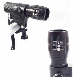 Zoomlu Ledli Bisiklet Farı - Zoomlu Fener - Siyah Zoomlu Ledli Bisiklet Farı - Zoomlu Fener - Siyah