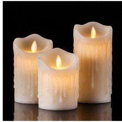 Alevli Led Mum Hareketli Alev Görünümlü Dekoratif Mum - 3lü Set Alevli Led Mum Hareketli Alev Görünümlü Dekoratif Mum - 3lü Set
