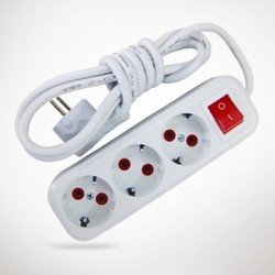 7 Mt Kablolu Anahtarlı 3 lü Topraklı Grup Priz 7 Mt Kablolu Anahtarlı 3 lü Topraklı Grup Priz