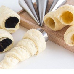 Kornet Kurabiye Şekil Verici - Paslanmaz  Korneo Kalıbı 6 lı