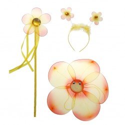 Çiçekli Kanat Seti 3 Parça - Sarı Çiçekli Kanat Seti 3 Parça - Sarı