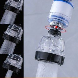 Filtreli Su Tasarruflu 3 Fonksiyonlu Oynar Musluk Başlığı - Şeffaf