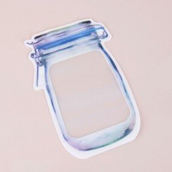 Kavanoz Görünümlü Kilitli Saklama Poşeti 620 ML (1 Adet )