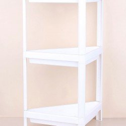 Üçgen 3 Katlı  Raf Ünitesi -  Mutfak - Banyo  Depolama Rafı - Beyaz