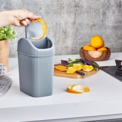 Döner Kapaklı Mini Çöp Kovası 2.5 LT - GRİ