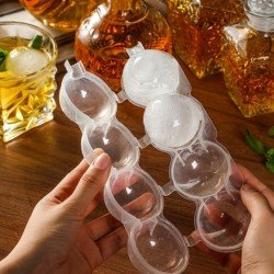 4 Bölmeli  Küre Buz Topu Kalıbı -  Yuvarlak Buz Topu